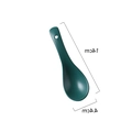 Dark green ceramic soup spoon, 14cm length with a matte finish and hanging hole - Green