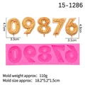 Pink silicone number mold with floral relief for cake toppers and candles - Numbers 0-6 / Pink