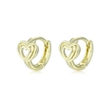 Orecchini a cerchio a cuore cavo in argento S925 placcato oro 18K con design geometrico - Oro
