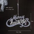White Merry Christmas hanging ornament with silver glitter for holiday tree decoration - A3065 / Silver White Letter Sign