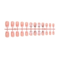 Roze press-on nagels set met luipaardprint, french tips en 3D bloemontwerpen - 24-delige Stripverpakking (G2-13752)