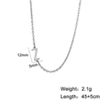 Silver stainless steel 26 letter Z pendant necklace with 45cm chain for women - Letter Z