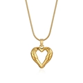 Élégant pendentif cœur doré avec une chaîne serpent raffinée pour femmes - Or 18K / Or (MS-245)
