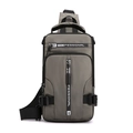 Waterproof olive green tactical sling bag for men with functional front zipper pockets - Standard 5-Pocket / Khaki