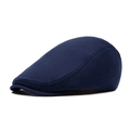 Navy blue newsboy cap for men featuring premium wool texture and a minimalist design - Adjustable / Navy Blue