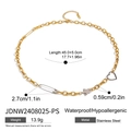 Collier pendentif cœur bicolore en acier inoxydable, chaîne dorée, 45 cm, 13,9 g - Collier Chaîne Dorée Épissé avec Pendentif Étoile et Cœur Argenté (JDNW2408025-PS)