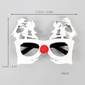 Christmas theme glasses frame with reindeer antlers and red pompom for festive parties - White Tree Decorative Glasses
