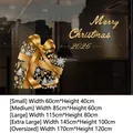Golden Christmas gift box static window sticker set in five various sizes for glass decor - SDUV-304B [Static Glueless] / Small [60*40CM]