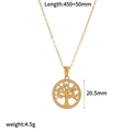 Detailansicht der vergoldeten Edelstahlkette mit Lebensbaum-Anhänger und Abmessungen - Durchmesser 20.5mm