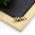 18K gold plated MAMA letter charm with colorful micro-pave zircons for DIY jewelry - MAMA Letters Colorful Style