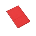 Portable tri-fold makeup mirror with sleek red PU leather cover and folding design - Small (9*5.5cm) / Red
