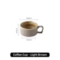 Handgefertigte hellbraune Kaffeetasse aus Grobkeramik mit 250ml Inhalt und Spiralmuster - Kaffeebecher / Hellbraun