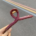 Elegant large dark red glossy hair claw clip for women featuring a sturdy metal spring - Wine Red - 13 Hanger Claw (12.8cm)