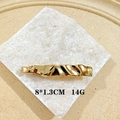 Elegant gold metal hair clip with a stylish wavy texture and 8cm length for women - Gold Irregular Liquid Wrinkle Barrette