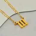 Elegante vergoldete Edelstahlkette mit auffälligem Nummernanhänger an einer feinen O-Kette - 111 (Mit Kette)