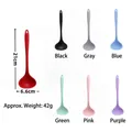 Multi-color silicone ladle set with seven color options and 21cm long hanging handle - Miniature Soup Spoon / Red