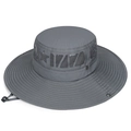 Chapeau de soleil extérieur gris à bord large avec maille étoilée et mentonnière réglable - Réglable / Gris clair