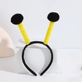 Yellow insect antenna headband with fluffy pom poms for Halloween costume parties - No.9 Bee Headband