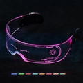 Cyberpunk LED-Brille mit leuchtend pinkem Licht und futuristischen Schaltungsmustern - Mehrfarbig einstellbar