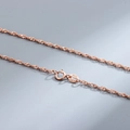 Adjustable S925 sterling silver chain necklace in rose gold finish with spring clasp - Water Wave Chain 18in / Rose Gold