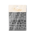 5D embossed black and white flower nail art stickers with childhood text and packaging - Black and White Floral Style (to1986)