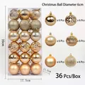 Set di 36 palline di Natale dorate da 6cm con finiture opache e lucide assortite - Oro Champagne