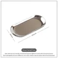 Small silver oval stainless steel tray for jewelry storage, size 185mm by 80mm - Small / Silver