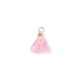 Rosafarbener Faser-Quastenanhänger mit goldenem Metallring für DIY-Bastelarbeiten - Rosa
