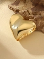 Polished golden metal heart-shaped hair claw clip on natural stone background - Style 1-Solid Heart / Gold