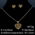 Set collana e orecchini a cuore dorato con incisione mae su un manichino nero - Oro (KS132879-KFC)