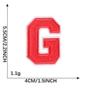 Red varsity letter G embroidery patch for clothing accessories, 5.5cm height - Letter G / Red