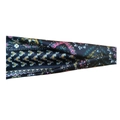 Detailed view of printed athletic headband with colorful paisley patterns on black fabric - 36# Black Mixed Pattern