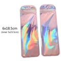 Rainbow holographic long jewelry packaging bag 6x18.5cm with top hanging hole - 6*18.5cm