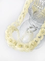 Chunky cream-yellow acrylic chain necklace with frosted matte finish on glass bottle - 60cm Beige Cream Necklace
