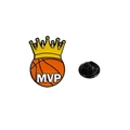 Pin esmaltado de baloncesto MVP con corona amarilla y cierre de mariposa metal - Baloncesto Corona MVP