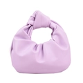 Lavender purple crescent bag with stylish knot handle and elegant pleated texture - Purple