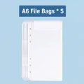 5er Pack transparente A6-Sichthüllen mit 6 Löchern für Budget-Planer-Bücher - A6 Ordner Taschen 5er Pack