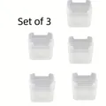 Set di 3 organizer per porta frigo in PP bianco traslucido con maniglia integrata - Set di 3