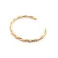 Minimalist 18K gold-plated twisted rope cuff bracelet with adjustable open design - Style 1 Fine Twist-Gold