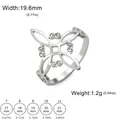 Größentabelle für Hexenknoten Ring aus Edelstahl mit Maßen und Gewicht des Rings - US 7 / Stahlfarbe