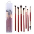 7-piece professional eye makeup brush set with red handles and clear storage box - 7Pcs Red With Transparent Box