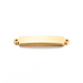 Golden stainless steel rectangle connector with double holes for DIY bracelet making - Gold