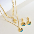 Collier doré multi-rangs avec pendentif dauphin et boucles d'oreilles étoile assorties - Collier + Boucles d'oreilles