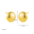 Detailed view of 25mm striped 18k gold-plated earrings with weight specifications - Striped Round Style (22866)