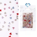 Macro shot of mixed color heart shaped crystal rhinestones for nail art in paper packaging - #07 Heart Shape