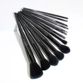 Professional 13-piece black makeup brush set for blush and eyeshadow on white background - 13Pcs High-end Black Brush Set