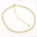 Gold-plated 925 silver tennis necklace with heart pendant and cubic zirconia stones - Zircon Tennis Chain / White