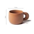 Tazza da caffè in ceramica opaca marrone con manico grande e dimensioni 7.5x6cm - 201-300ml / Marrone