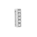 Silver 10mm stainless steel keeper charm with five sparkling crystals for DIY bracelets - Letter I / 10mm Full Drill Letter / Silver