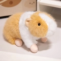 Realistic guinea pig plush toy in orange and white faux fur for children - Small (15cm) / Brown